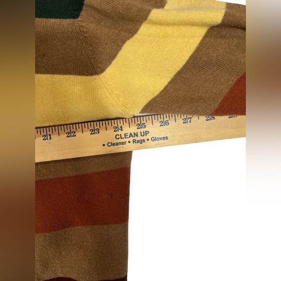 Alan Flusser Mens Sweater Size XL Multicolored striped 3/4 zip Mock Neck - Picture 5 of 7